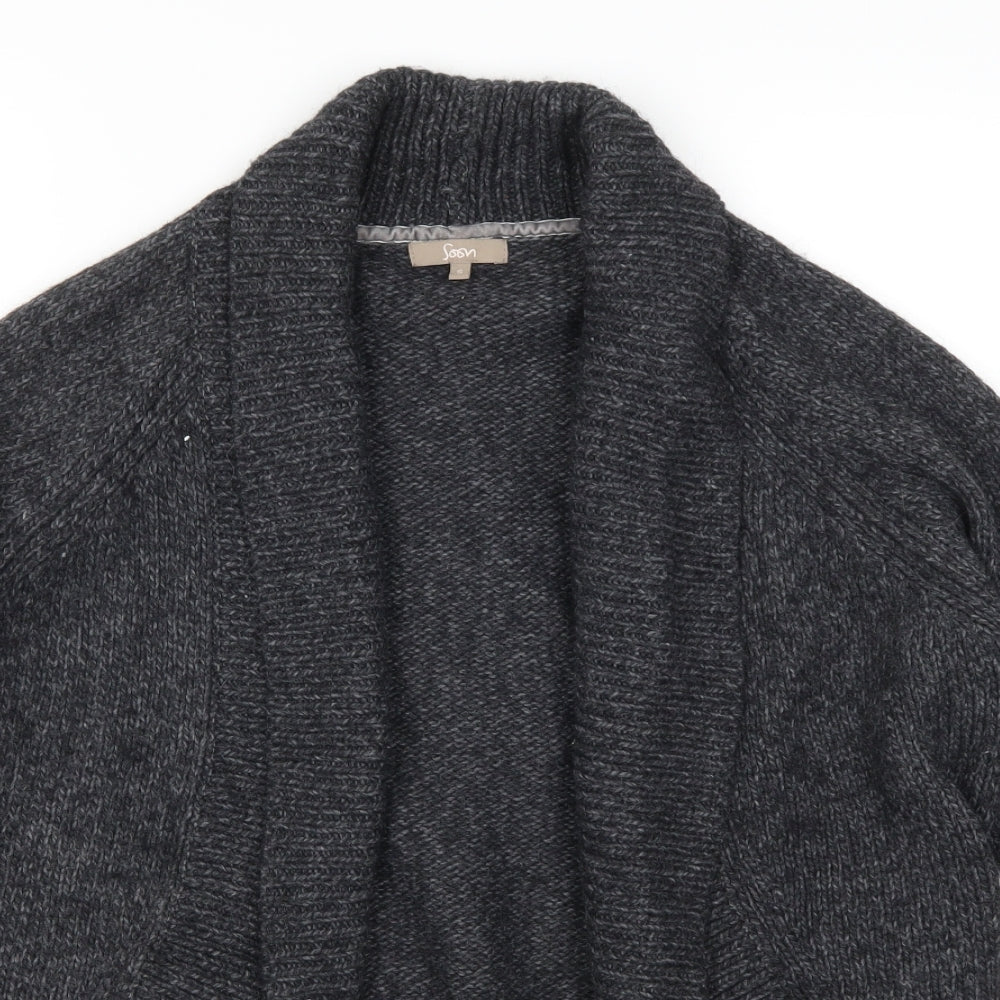 Soon Womens Grey   Cardigan Jumper Size S