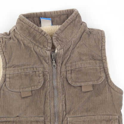 Adams Boys Brown  Corduroy Gilet Jacket Size 6-9 Months