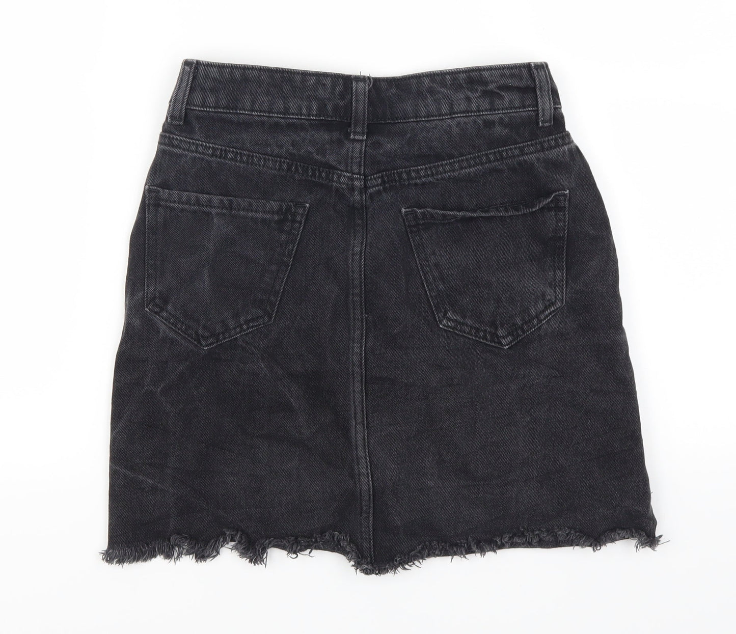 New Look Womens Grey  Denim A-Line Skirt Size 6