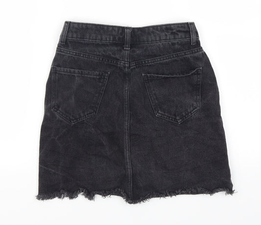 New Look Womens Grey  Denim A-Line Skirt Size 6