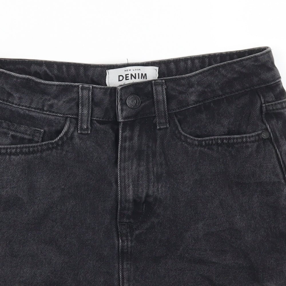 New Look Womens Grey  Denim A-Line Skirt Size 6
