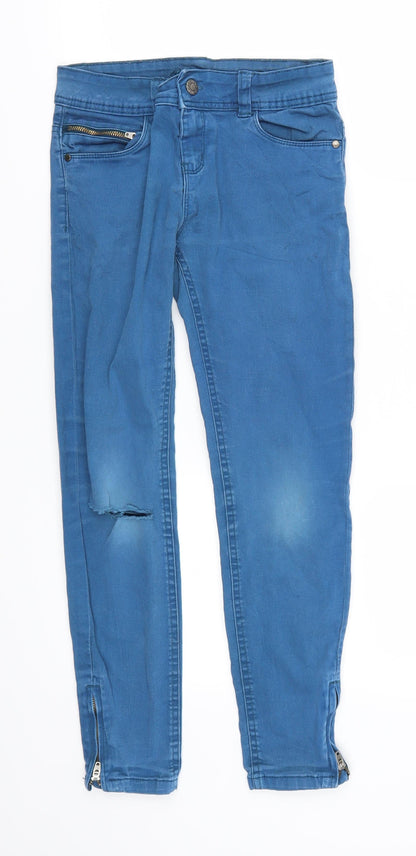 Denim Co Girls Blue  Denim Skinny Jeans Size 10-11 Years - Distressed
