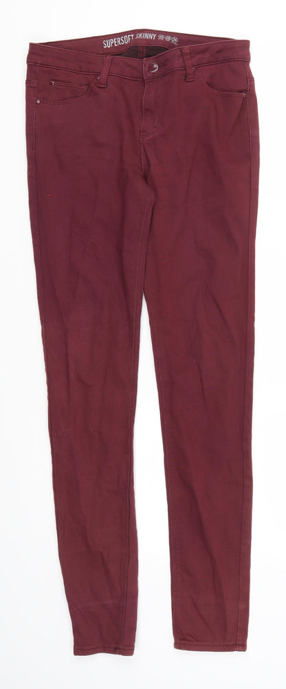 Denim Co Womens Red  Denim Skinny Jeans Size 10 L30 in