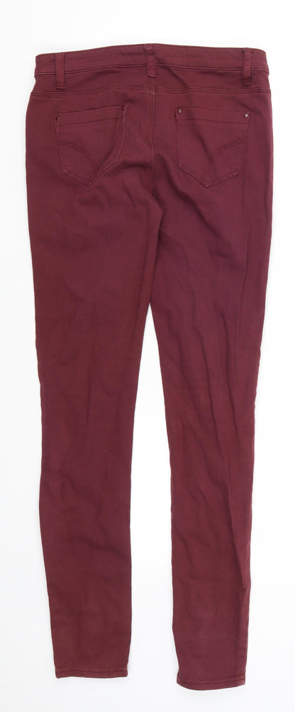 Denim Co Womens Red  Denim Skinny Jeans Size 10 L30 in