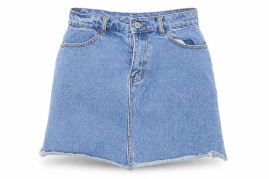 Womens UK Size 26 in Preworn Mini Denim Skirt