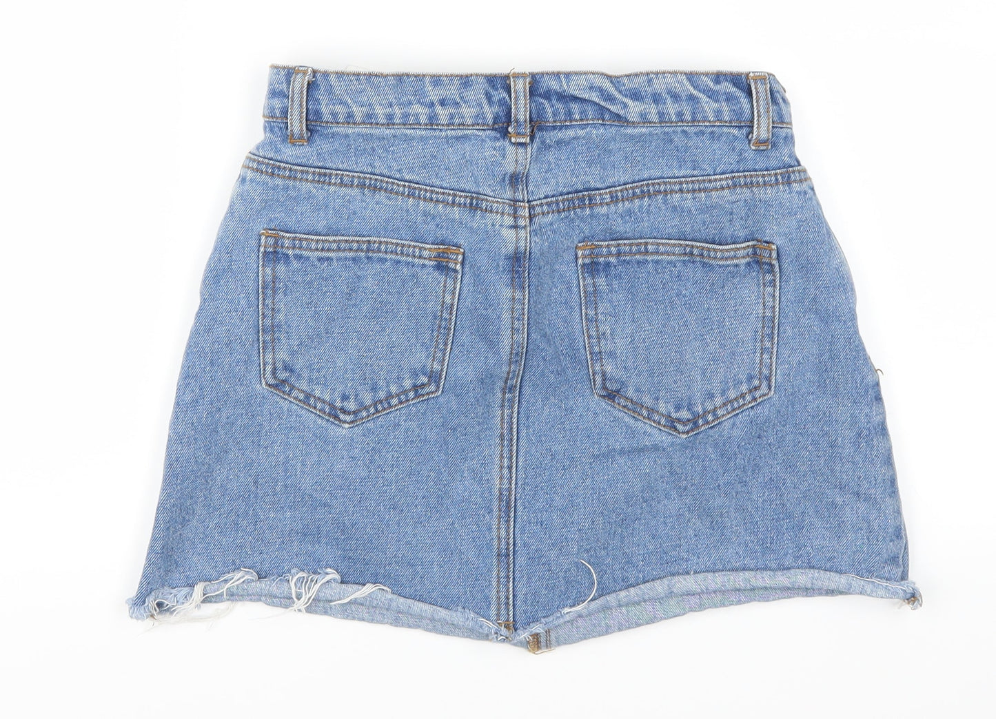 Womens UK Size 26 in Preworn Mini Denim Skirt