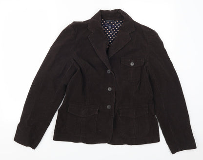 Lands End Womens Brown  Corduroy Jacket Suit Jacket Size 10
