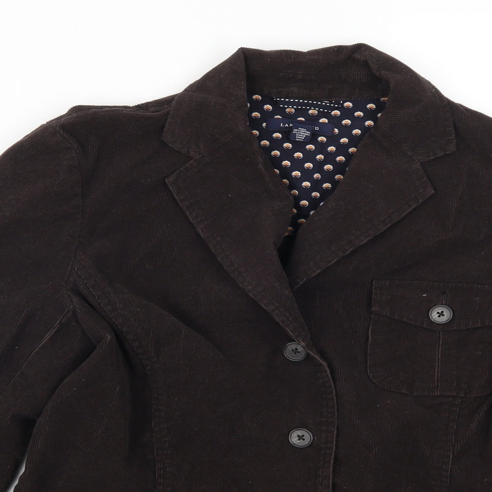 Lands End Womens Brown  Corduroy Jacket Suit Jacket Size 10