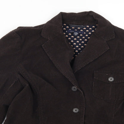 Lands End Womens Brown  Corduroy Jacket Suit Jacket Size 10