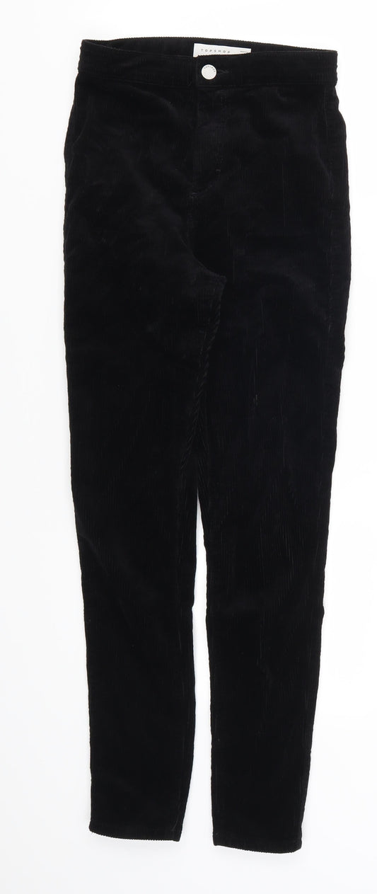 Topshop Womens Black  Corduroy Trousers  Size 25 in L25 in