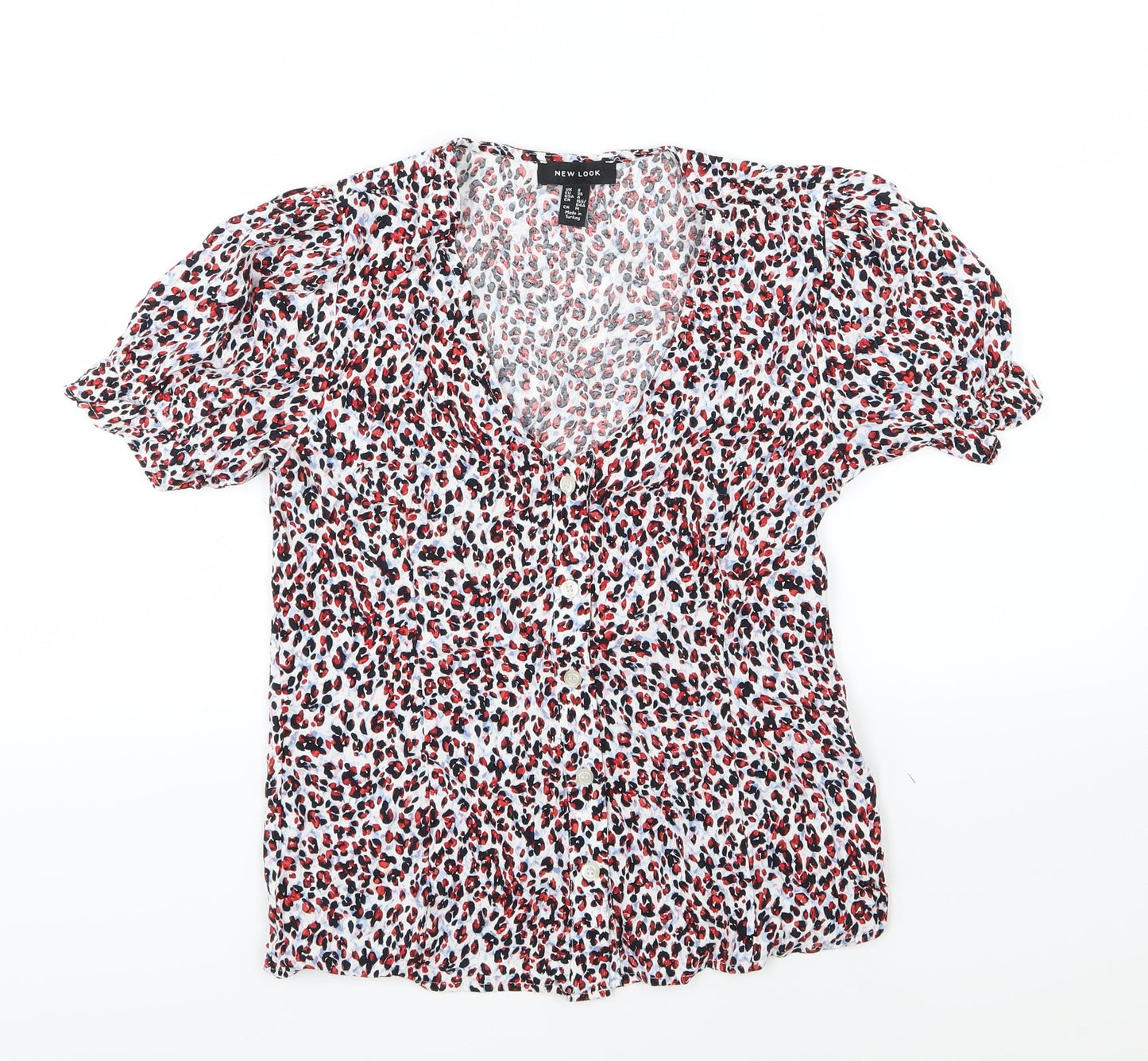 Womens UK Size 8 New Look Multicoloured Basic Button-Up