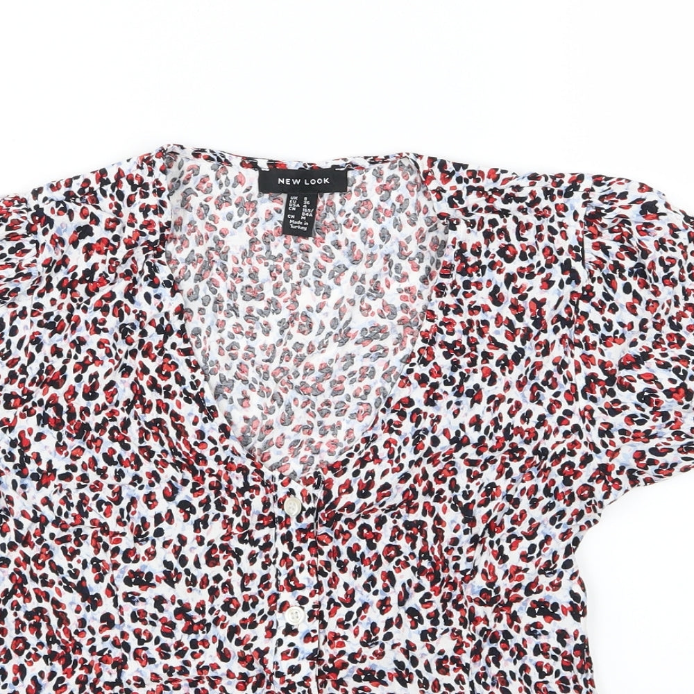 Womens UK Size 8 New Look Multicoloured Basic Button-Up