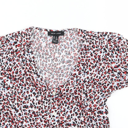 Womens UK Size 8 New Look Multicoloured Basic Button-Up