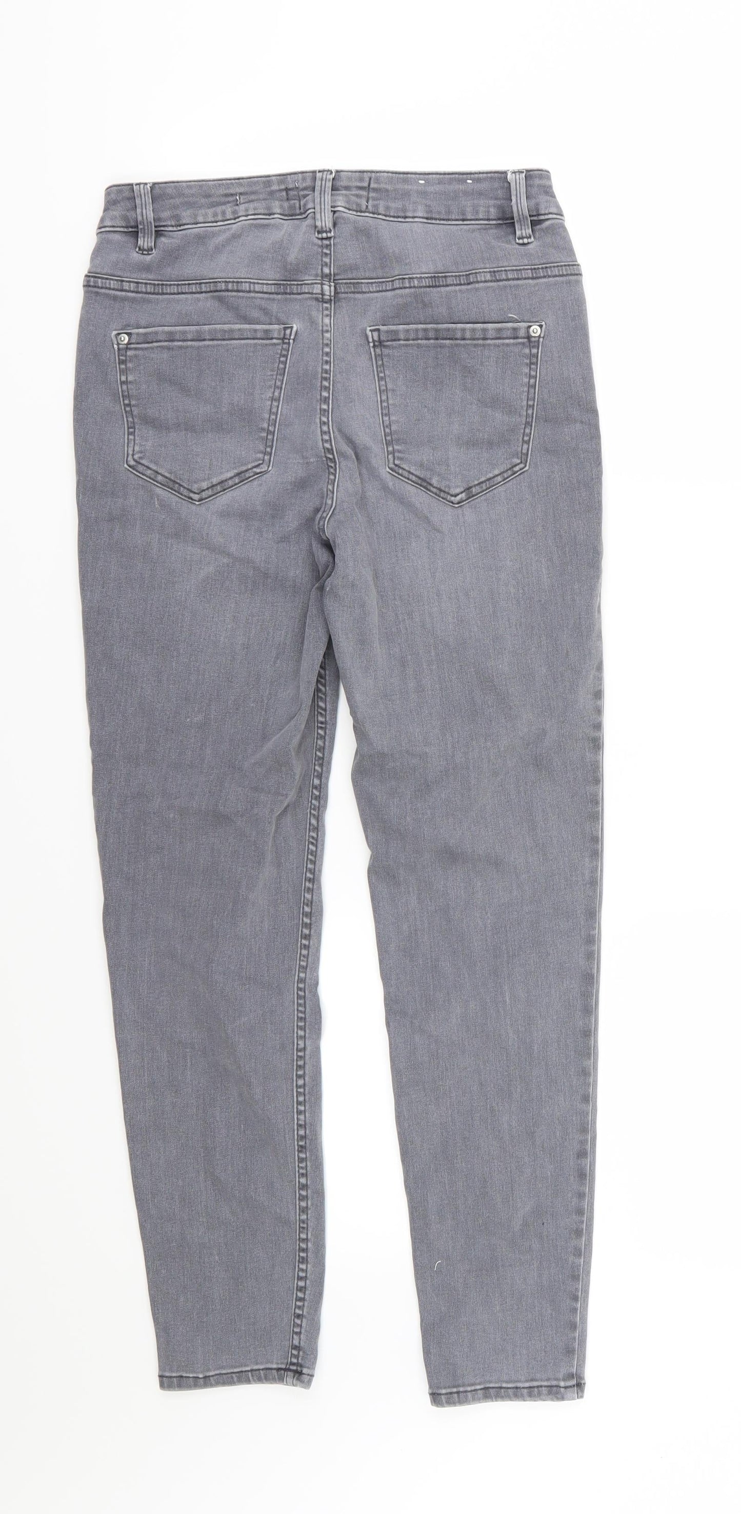 New Look Womens Grey  Denim Skinny Jeans Size 10 L26 in