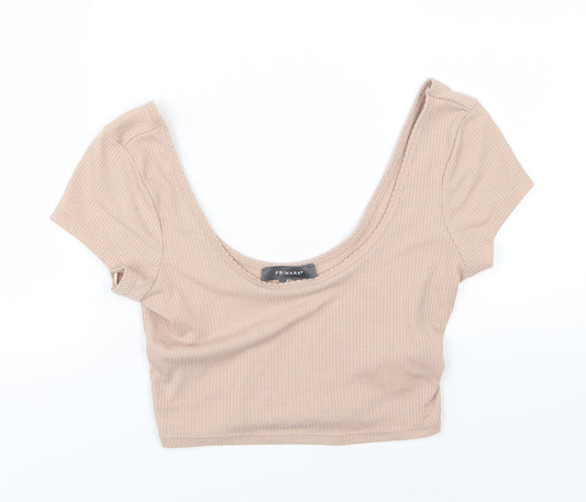 Primark Womens Pink  Jersey Cropped T-Shirt Size XS