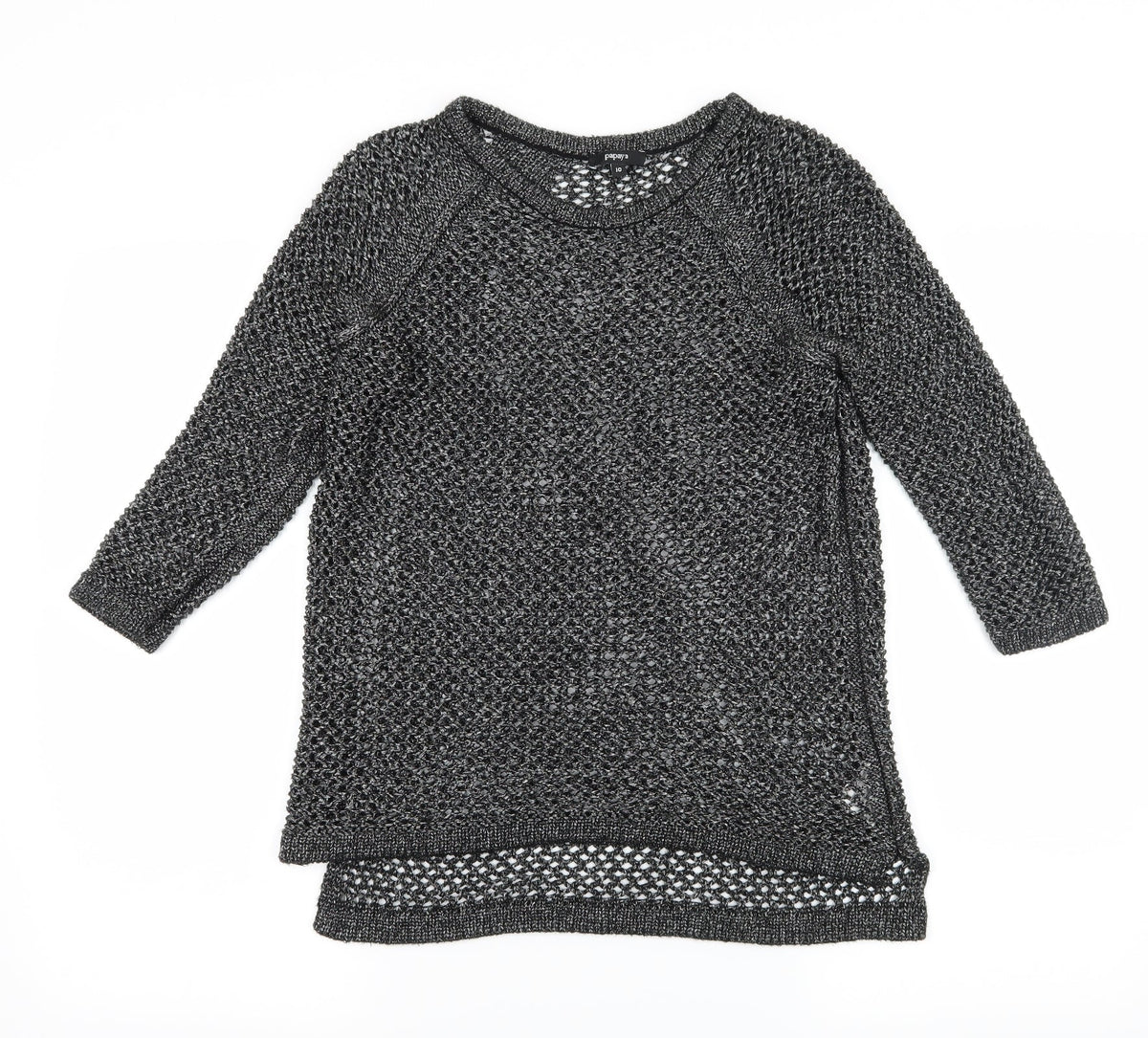 Papaya Womens Grey  Knit Pullover Jumper Size 10