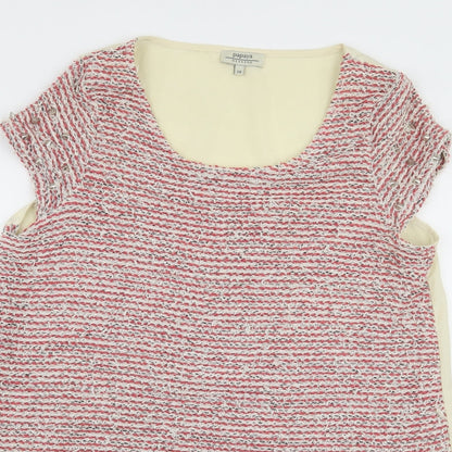 Papaya Womens Pink Striped  Basic Blouse Size 14