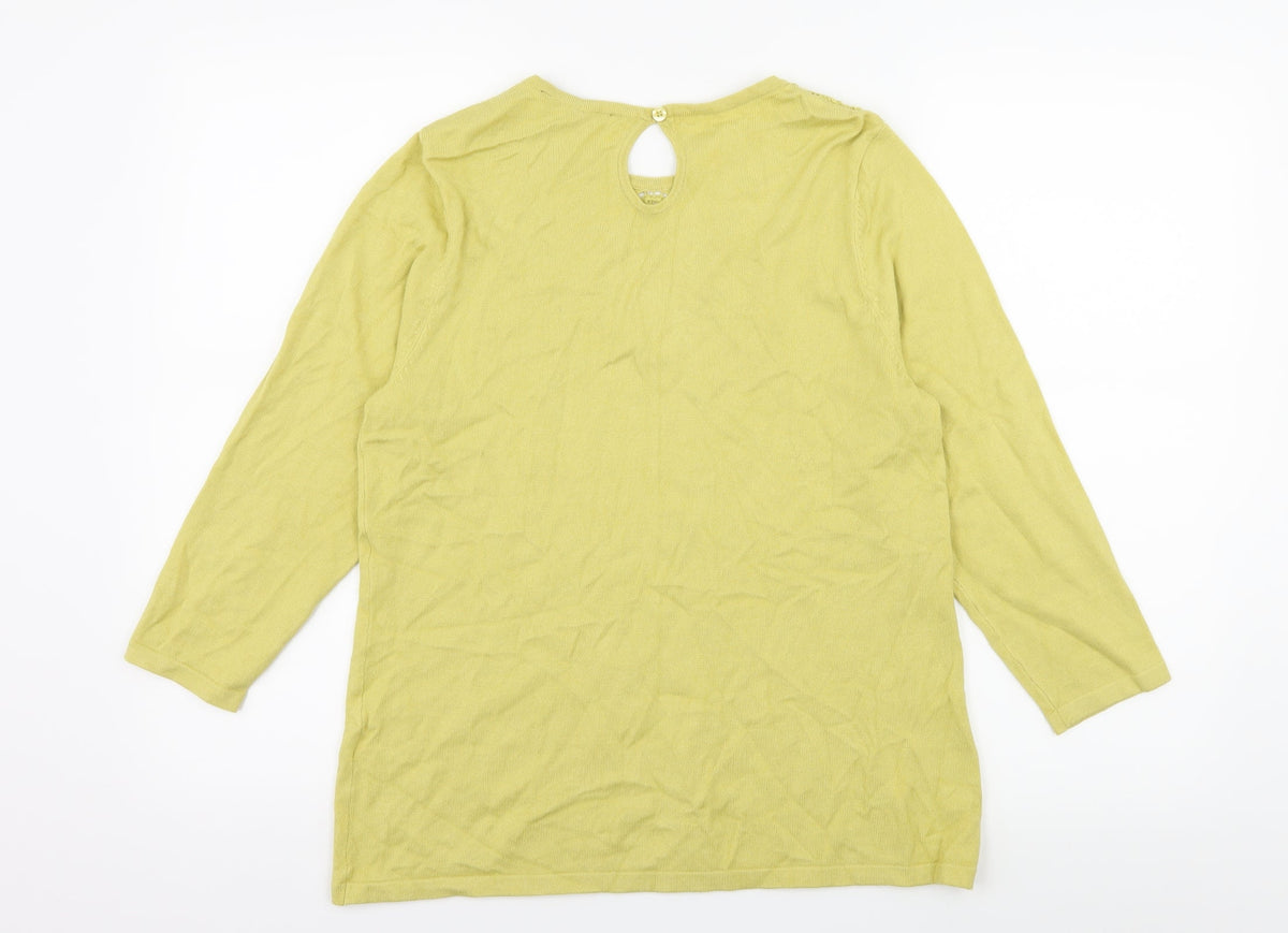 Bonmarché Womens Green Knit Pullover Jumper Size 12