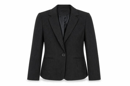 Papaya Womens Black Striped  Jacket Suit Jacket Size 12