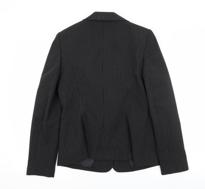 Papaya Womens Black Striped  Jacket Suit Jacket Size 12