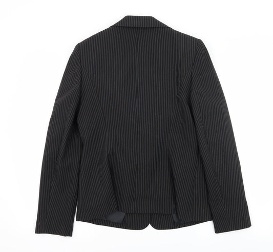 Papaya Womens Black Striped  Jacket Suit Jacket Size 12