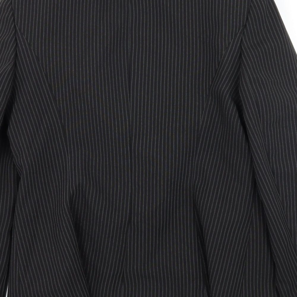 Papaya Womens Black Striped  Jacket Suit Jacket Size 12