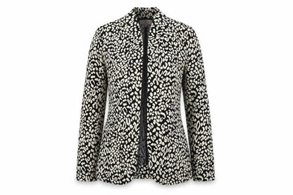 Next Womens Ivory Animal Print Jersey Jacket Blazer Size 8