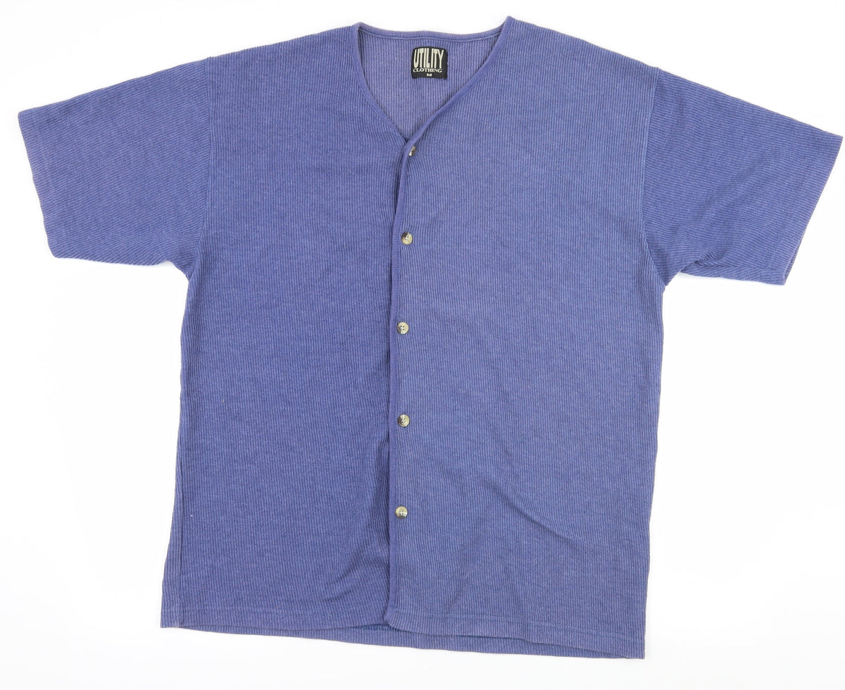 Utility Womens Blue  Jersey Jersey Blouse Size M