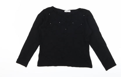 Waterfall Womens Black  Jersey Basic T-Shirt Size L