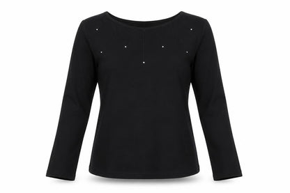 Waterfall Womens Black  Jersey Basic T-Shirt Size L