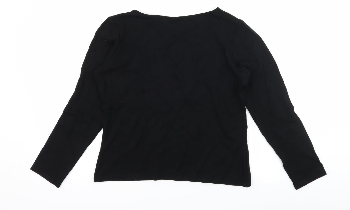 Waterfall Womens Black  Jersey Basic T-Shirt Size L