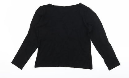 Waterfall Womens Black  Jersey Basic T-Shirt Size L