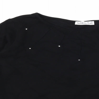 Waterfall Womens Black  Jersey Basic T-Shirt Size L