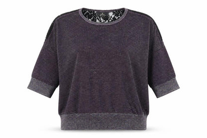 Replay Womens Purple Striped Knit Pullover Jumper Size XS  - Lace back