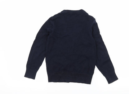 F&F Boys Blue  Knit Cardigan Jumper Size 5-6 Years