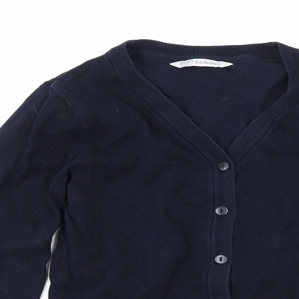 F&F Boys Blue  Knit Cardigan Jumper Size 5-6 Years