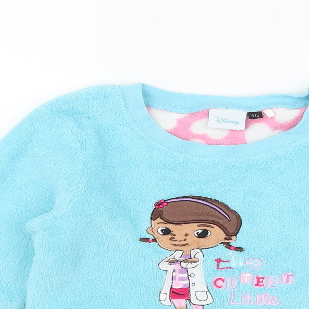 Primark Girls Blue Solid Microfibre Top Pyjama Top Size 4-5 Years  - Cutest Little Caretaker