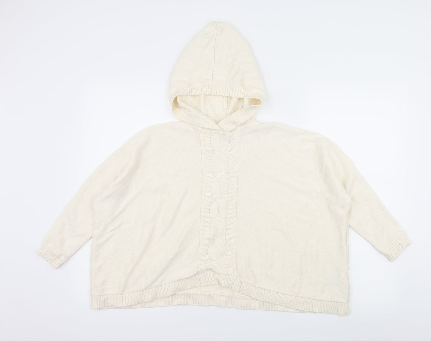 Gap Girls Ivory Batik Knit Pullover Hoodie Size 8-9 Years