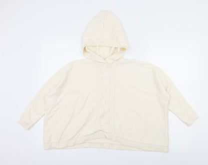 Gap Girls Ivory Batik Knit Pullover Hoodie Size 8-9 Years