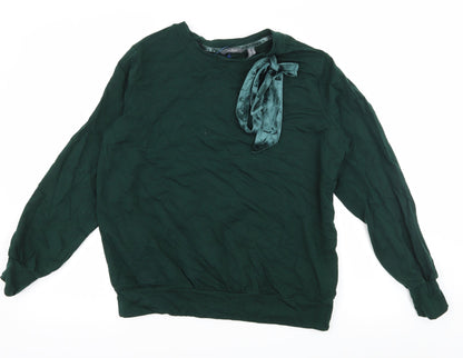 AnyBody Womens Green  Jersey Pullover Sweatshirt Size M