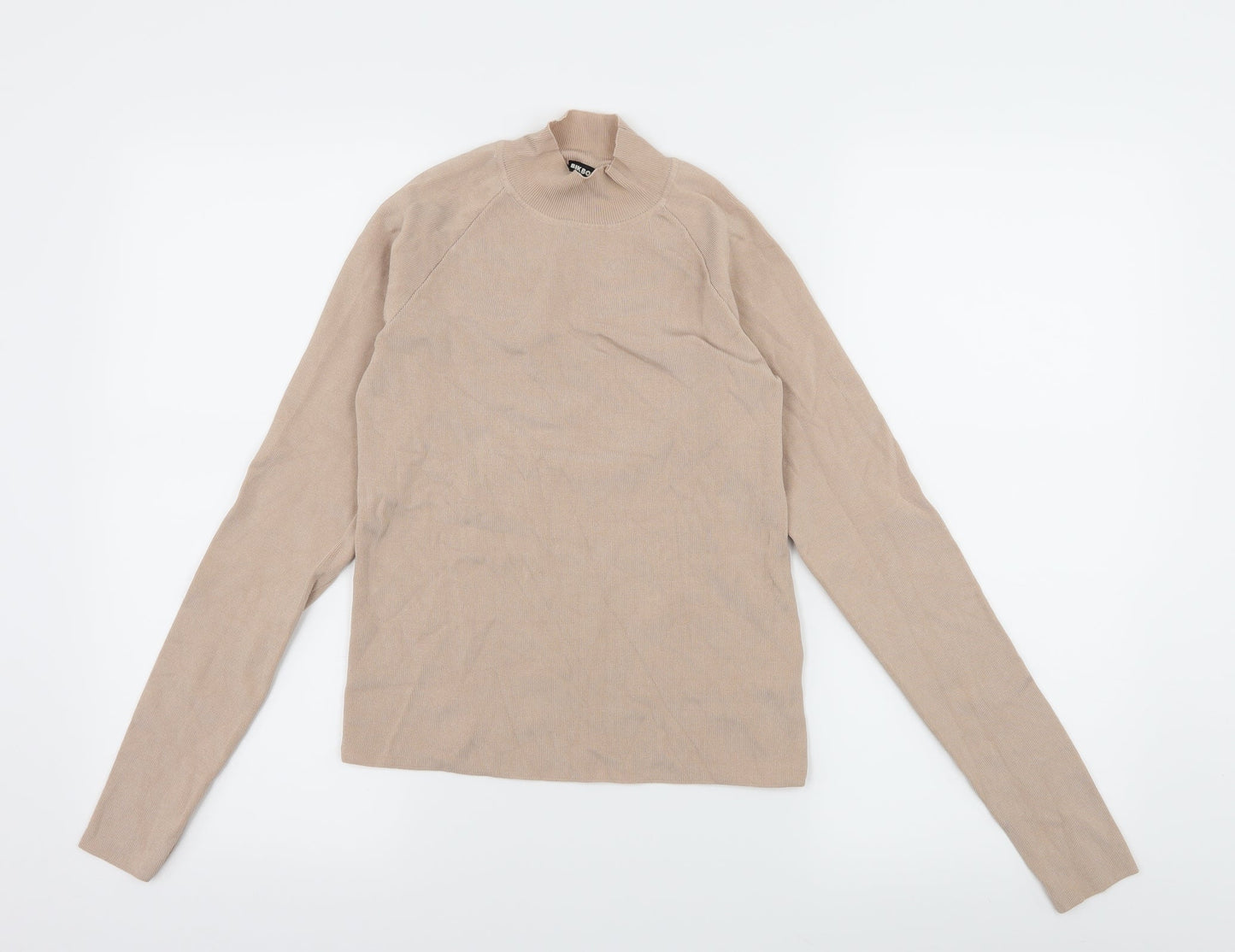 Womens UK Size M Bik bok Beige Basic T-Shirt