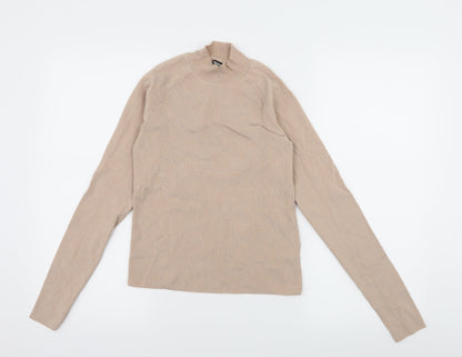 Womens UK Size M Bik bok Beige Basic T-Shirt