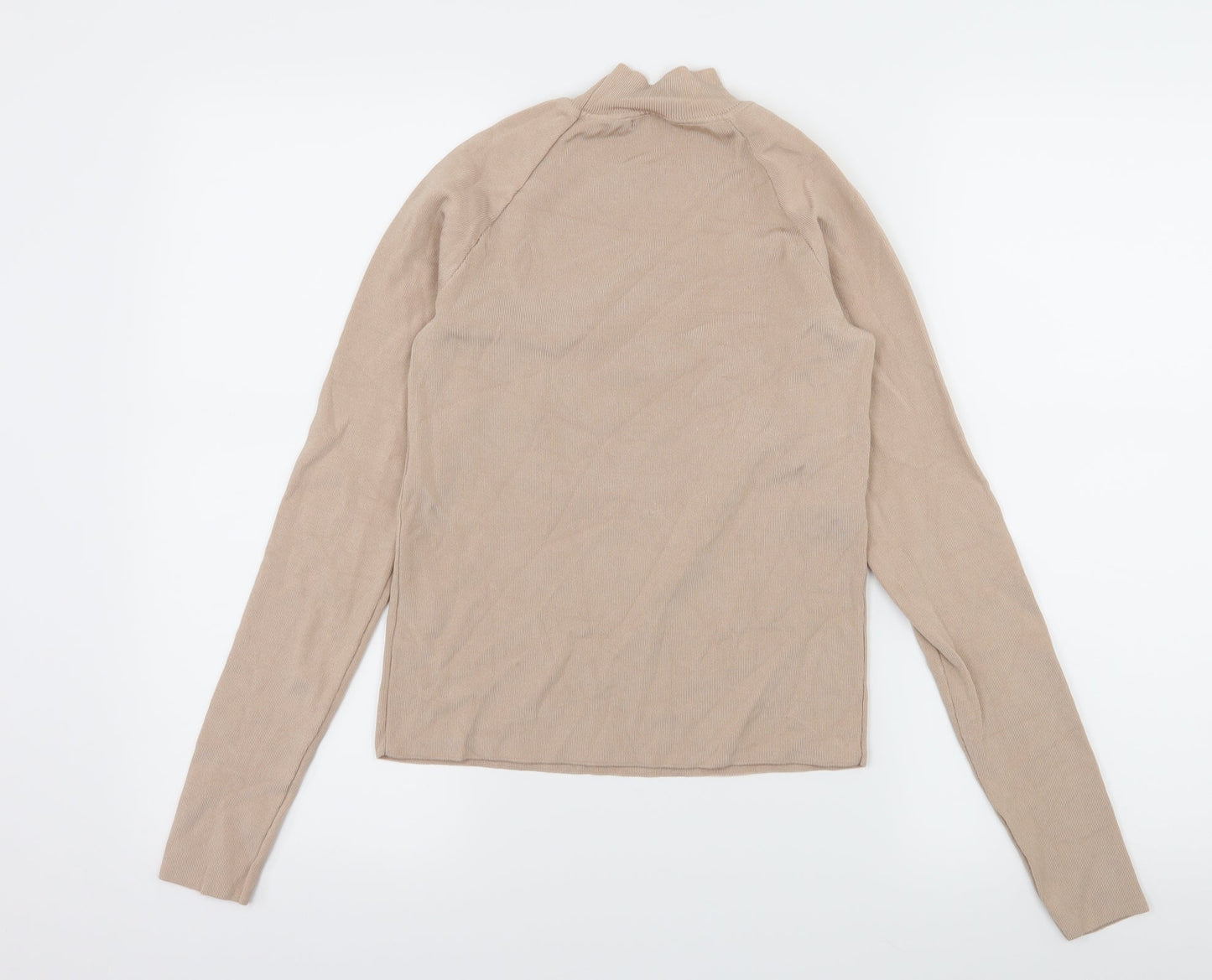 Womens UK Size M Bik bok Beige Basic T-Shirt