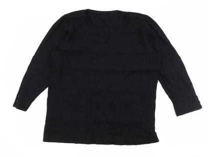 BHS Womens Black Striped Knit Pullover Jumper Size 14