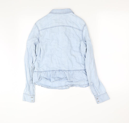 Womens UK Size 8 NEXT Blue Basic Button-Up