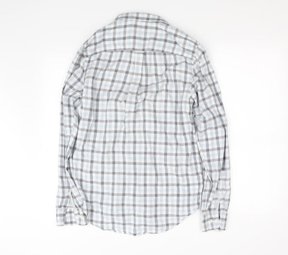 Womens UK Size 2 River Island Blue Basic Button-Up