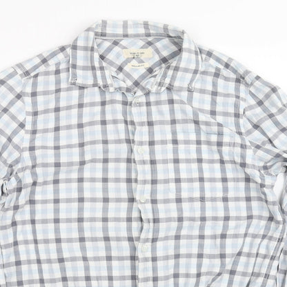 Womens UK Size 2 River Island Blue Basic Button-Up