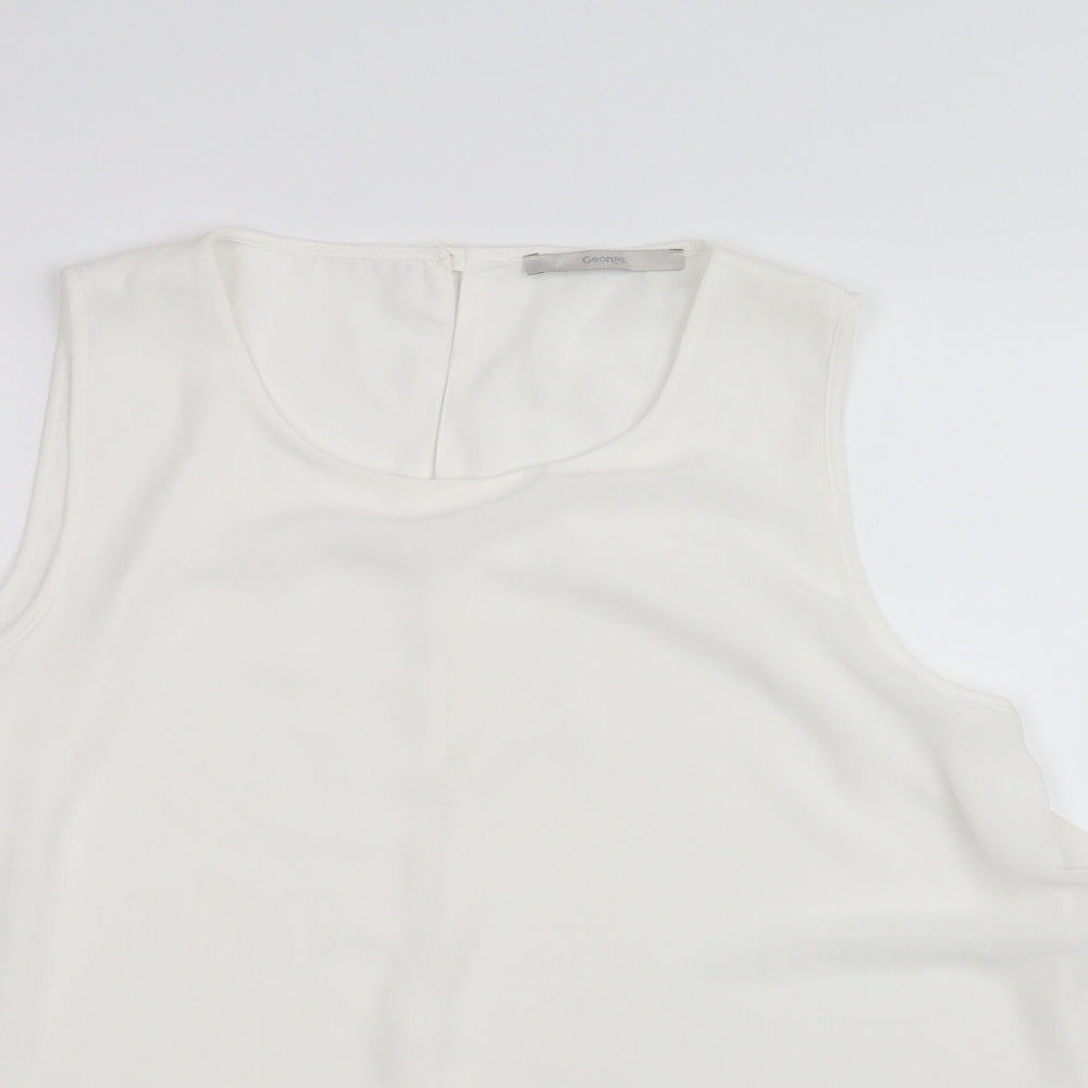 geroge Womens White   Basic Blouse Size 12