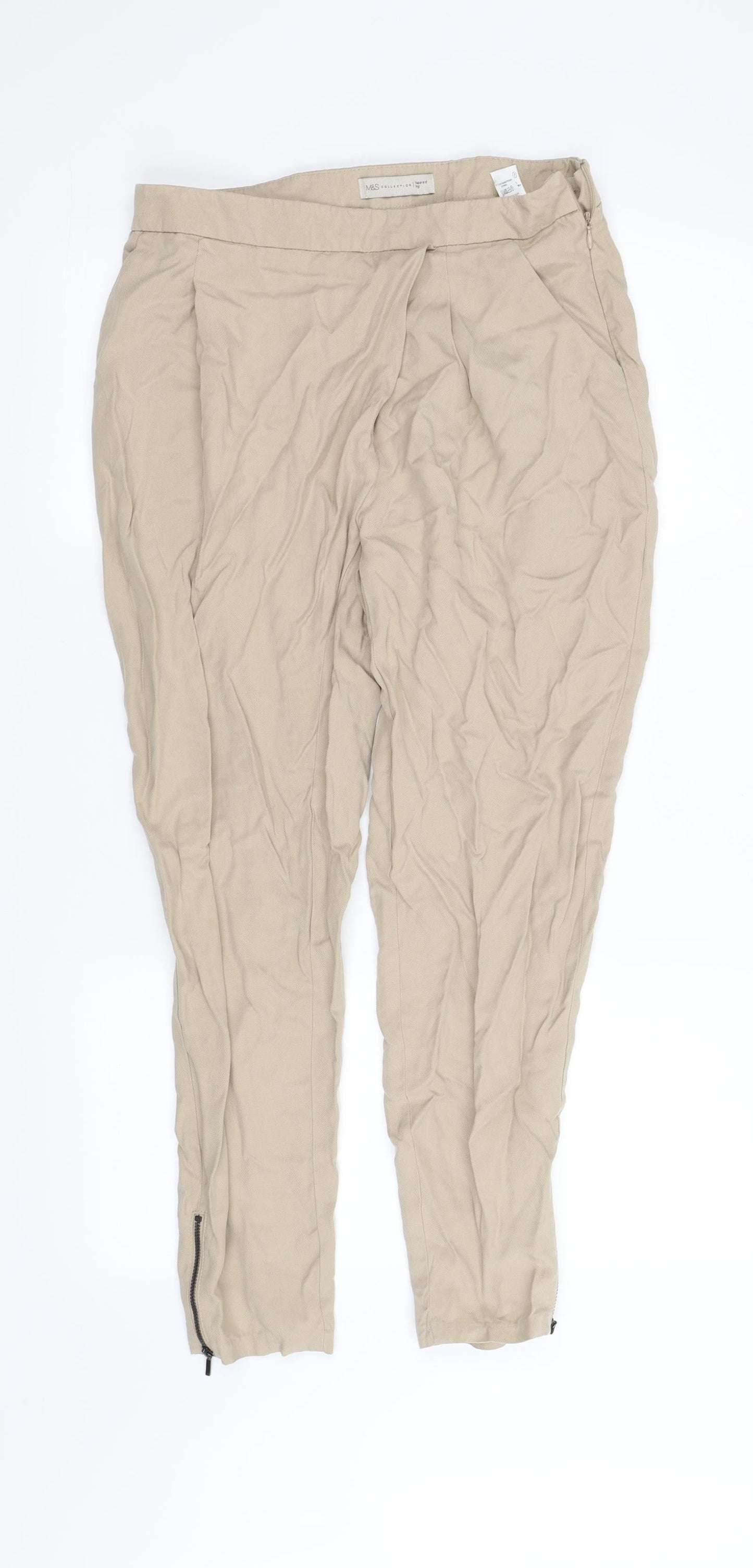 m&s Womens Beige   Trousers  Size 10 L27 in