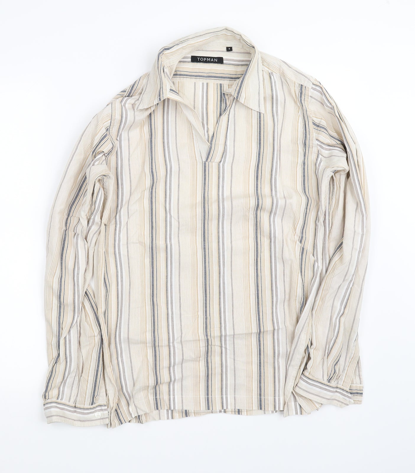 Topman Mens Beige    Button-Up Size S